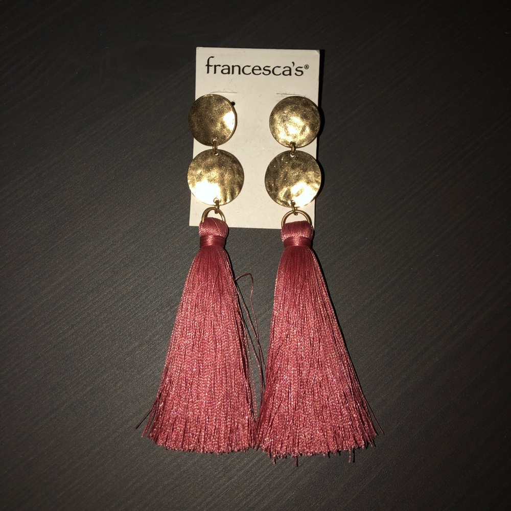 Pink Tassel Earrings